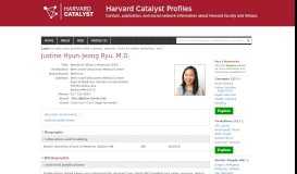 
							         Justine Ryu | Harvard Catalyst Profiles | Harvard Catalyst								  
							    