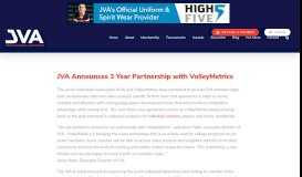 
							         JVA Announces 3 Year Partnership with VolleyMetrics | Junior ...								  
							    