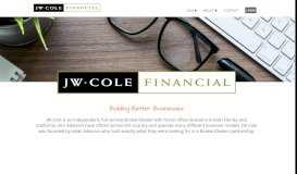 
							         JW Cole Financial: Home								  
							    