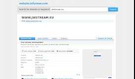 
							         jwstream.eu at WI. Live stream zhromaždení - Website Informer								  
							    