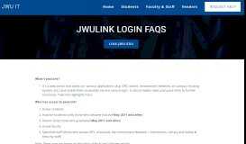 
							         jwuLink Login FAQs — JWU IT								  
							    