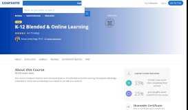 
							         K-12 Blended & Online Learning | Coursera								  
							    
