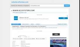 
							         k12system.com at WI. SapphireK12 – Software Solutions By Educators ...								  
							    