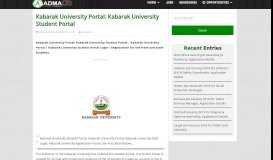 
							         Kabarak University Portal: Kabarak University Student Portal								  
							    