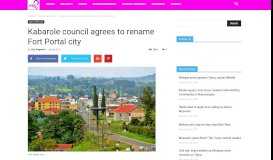 
							         Kabarole council agrees to rename Fort Portal city | edge								  
							    