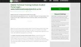 
							         Kabete Technical Training Institute Student Portal Login - www ...								  
							    