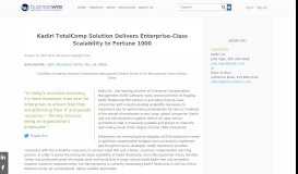 
							         Kadiri TotalComp Solution Delivers Enterprise-Class Scalability to ...								  
							    