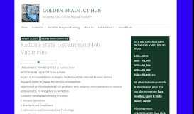 
							         Kaduna State Government Job Vacancies – GOLDEN BRAIN ICT HUB								  
							    