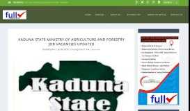 
							         Kaduna State Ministry of Agriculture and Forestry Job Vacancies ...								  
							    