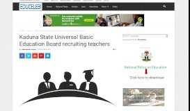 
							         Kaduna State Universal Basic Education Board recruiting teachers ...								  
							    