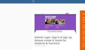 
							         Kahoot Login- Sign in & Sign up, Kahoot create it; Guide for ...								  
							    