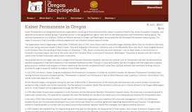 
							         Kaiser Permanente in Oregon - The Oregon Encyclopedia								  
							    