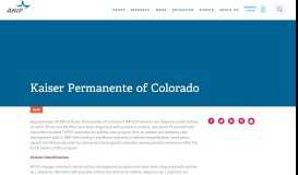 
							         Kaiser Permanente of Colorado - AHIP								  
							    