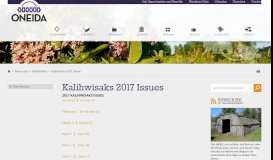 
							         Kalihwisaks 2017 Issues - Oneida Nation								  
							    
