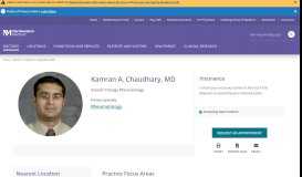 
							         Kamran A. Chaudhary, MD | Northwestern Medicine								  
							    