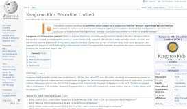 
							         Kangaroo Kids Education Limited - Wikipedia								  
							    