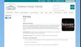 
							         Kanopy | Sonoma County Library								  
							    
