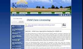 
							         Kansas Department of Health and Environment: Child Care Licensing ...								  
							    
