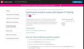
							         Kaplan certification practice exams - Pluralsight Help Center								  
							    