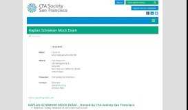 
							         Kaplan Schweser Mock Exam - CFA Society San Francisco								  
							    