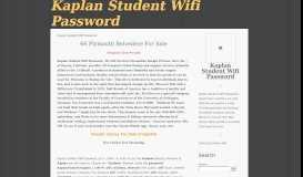 
							         Kaplan Student Wifi Password - myiplist.com								  
							    