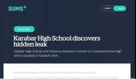 
							         Karabar High School discovers hidden leak - SUMS Portal								  
							    