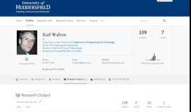 
							         Karl Walton - University of Huddersfield Research Portal								  
							    