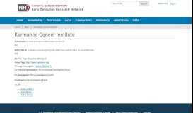 
							         Karmanos Cancer Institute — EDRN Public Portal								  
							    