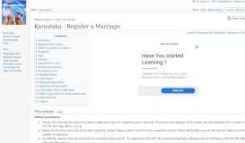 
							         Karnataka - Register a Marriage - Wikiprocedure								  
							    
