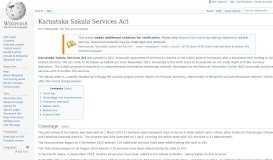 
							         Karnataka Sakala Services Act - Wikipedia								  
							    