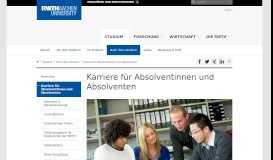 
							         Karriere für Absolventinnen und Absolventen - RWTH Aachen University								  
							    