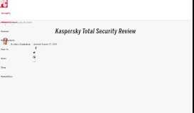 
							         Kaspersky Total Security Review & Rating | PCMag.com								  
							    