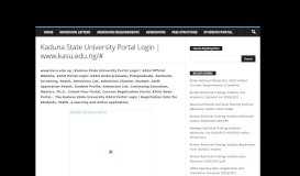 
							         kasu students portal login - Zimbabwe Education, News, Scholarships ...								  
							    