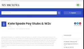 
							         Kate Spade Pay Stubs & W2s | My HR News								  
							    