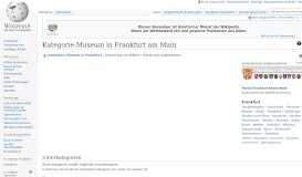 
							         Kategorie:Museum in Frankfurt am Main – Wikipedia								  
							    