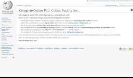 
							         Kategorie:Online Film Critics Society Awards – Wikipedia								  
							    