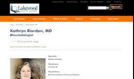 
							         Kathryn Riordan, MD | Lakewood Health System								  
							    