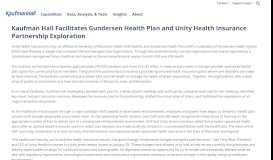 
							         Kaufman Hall Facilitates Gundersen Health Plan and Unity Health ...								  
							    