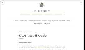 
							         KAUST, Saudi Arabia – MULTIPLY								  
							    