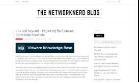 
							         KBs and Beyond – Exploring the VMware Knowledge Base Site ...								  
							    