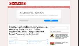 
							         KCA Student Portal Login - Website www.kca.ac.ke, eLearning, Forgot ...								  
							    