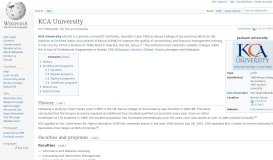 
							         KCA University - Wikipedia								  
							    