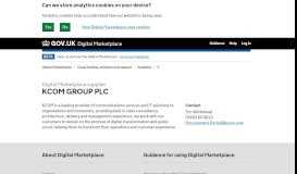 
							         KCOM GROUP PLC – Digital Marketplace								  
							    