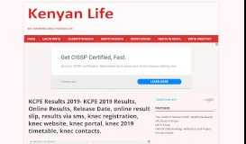 
							         KCPE 2018 results- Online results, check results ... - Life Issues in Kenya								  
							    
