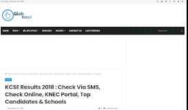 
							         KCSE Results 2018 : Check Via SMS, Check Online, KNEC Portal ...								  
							    
