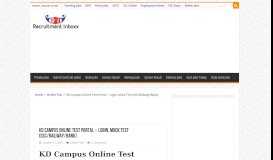 
							         KD Campus Online Test Portal – Login, Mock Test (SSC/Railway/Bank)								  
							    