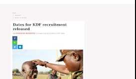 
							         KDF release dates for recruitment : The Standard								  
							    