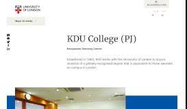 
							         KDU College (PJ) | University of London								  
							    