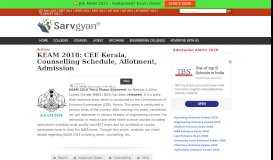 
							         KEAM 2018: CEE Kerala, Counselling Schedule, Allotment, Admission								  
							    