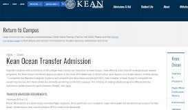 
							         Kean Ocean Transfer Admission | Kean University								  
							    